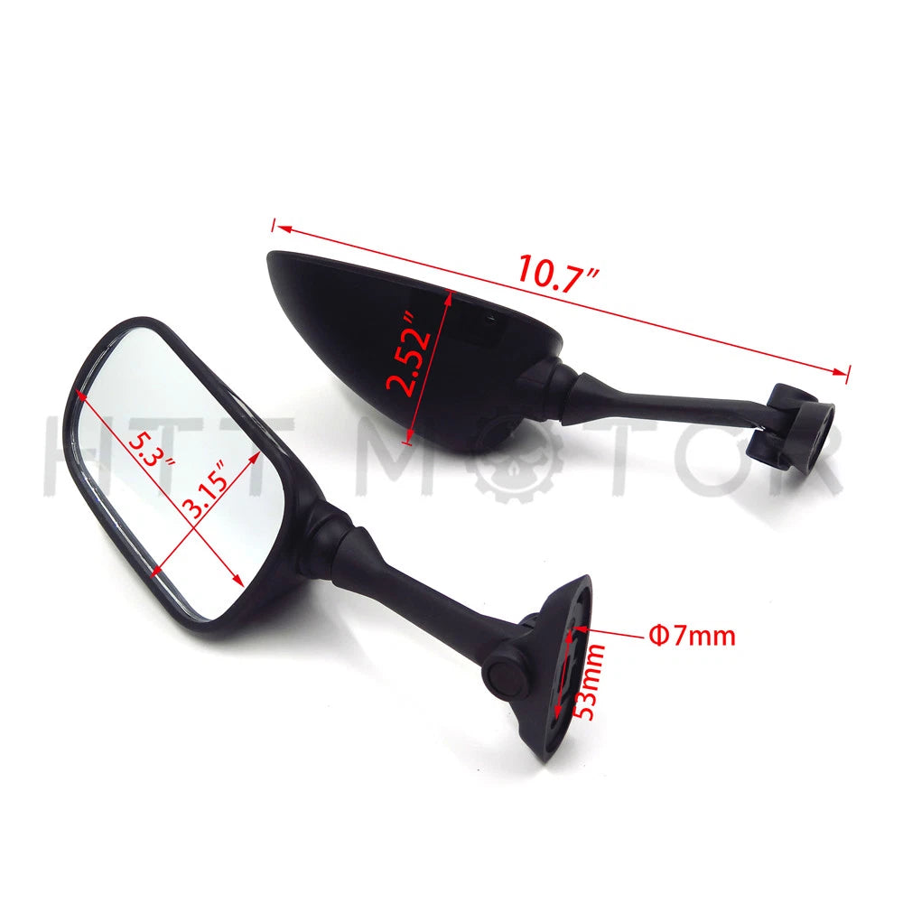 Black Racing Mirrors for Suzuki GSXR1000 (2001–2002) / GSXR600 GSXR750 (2001–2003)