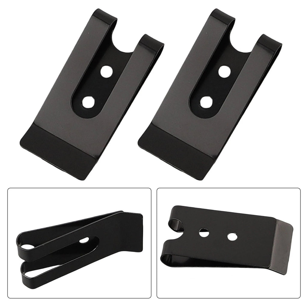Set of 2 Belt Clip Hooks for Universal Use (Black Coated Finish)