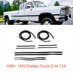 Set of 10 Door Window Weatherstrip Seals for Dodge Truck D/W 150 (1980–1993)
