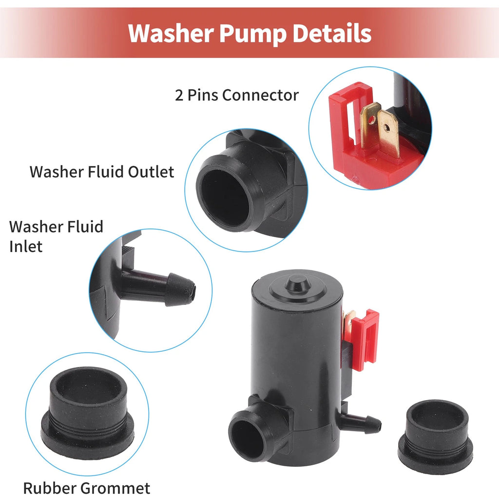 Windshield Washer Pump w/Grommet for Honda CR-V (No. 38512SA5013)