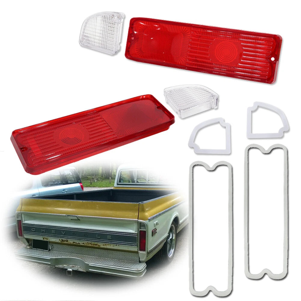 Tail Light & Reverse Light Lens with Gaskets for Chevy Pickup (1967–1972)