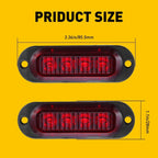 Set of 4 Red 4-LED Side Marker Lights for RV Truck Trailer