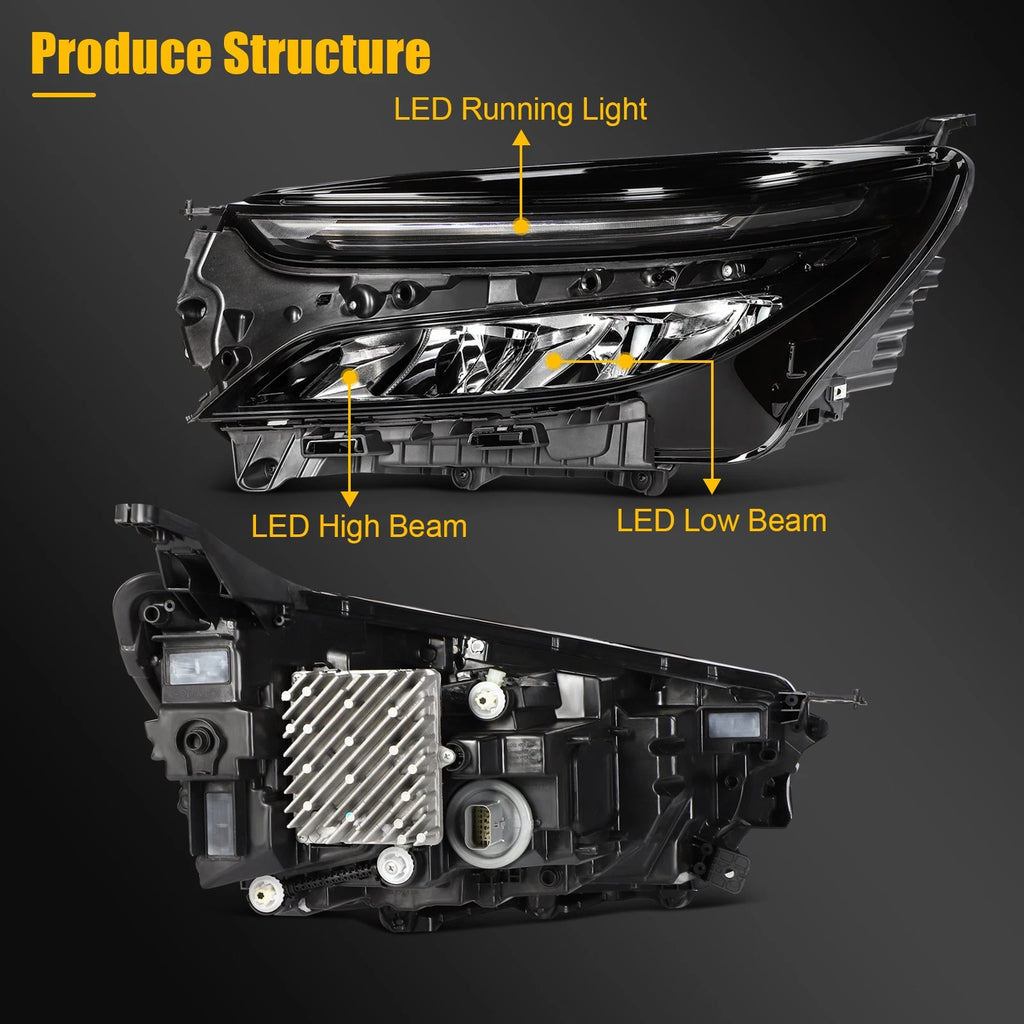 Pair Full LED Headlight Assembly for Chevrolet Equinox (2022–2024)