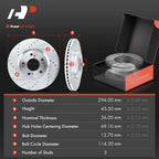 Front Drilled Brake Rotors & Ceramic Pads for Mitsubishi Outlander (2003–2023)