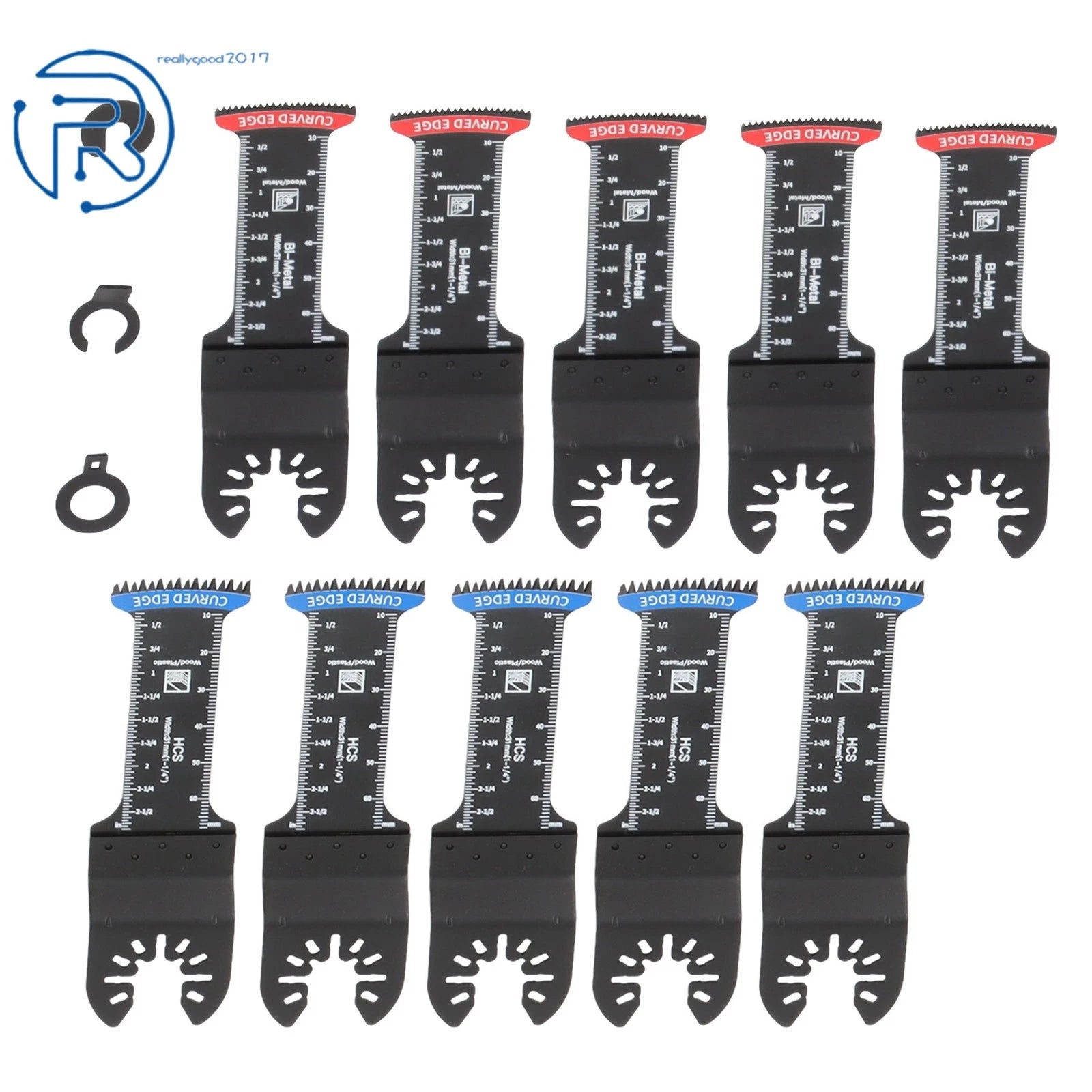10Pcs Bi-Metal Oscillating Saw Blades for Wood Plastic (Universal)