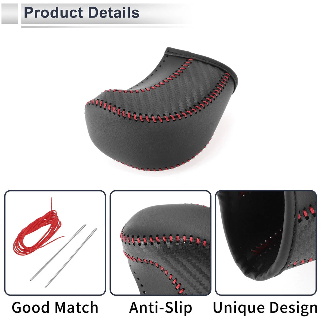Gear Shift Knob Cover for Toyota Tacoma (2016–2022) Black Carbon Fiber Red