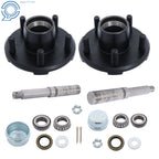 Set of 2 Trailer Hub Kits with 1" Round BT8 Spindle & Bearings 5 on 4.5"