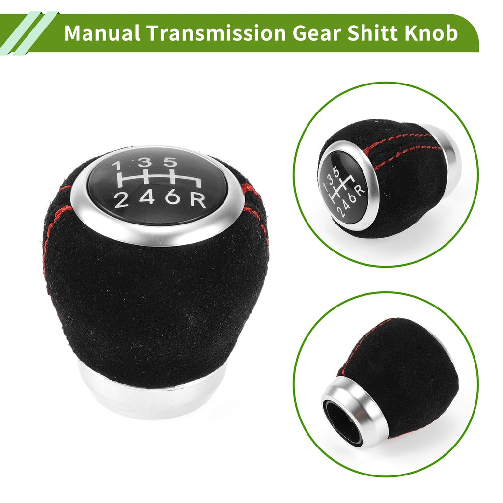 6 Speed Manual Gear Shift Knob for Subaru Impreza STI (2009–2018) Faux Leather Black