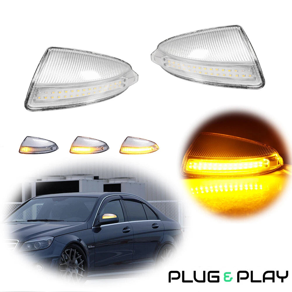 Clear Chrome Side Mirror Turn Signal Light for Mercedes Benz W204 S204