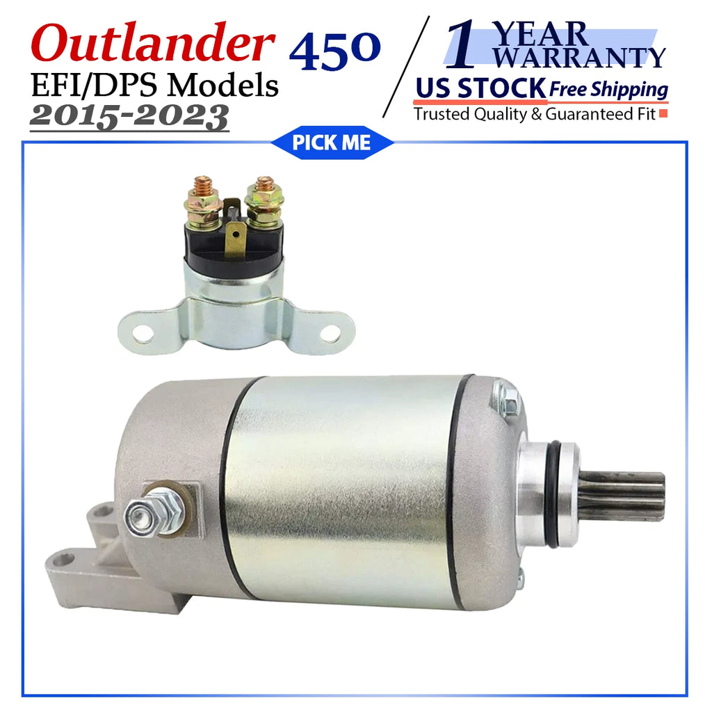 Starter Motor with Relay for Can-Am Bombardier Outlander 450 EFI (2015–2023)