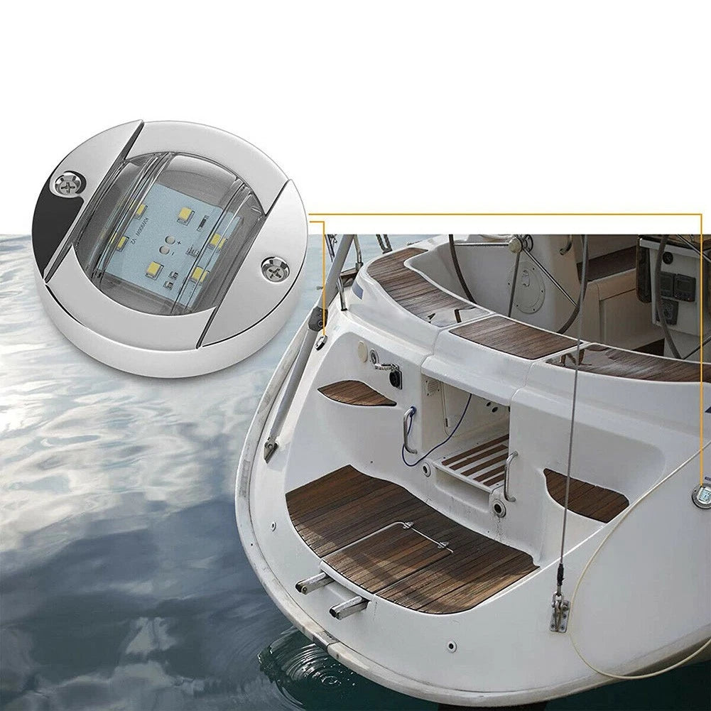 6 LED Waterproof Marine Boat Stern Transom Lights Round 3 Inch