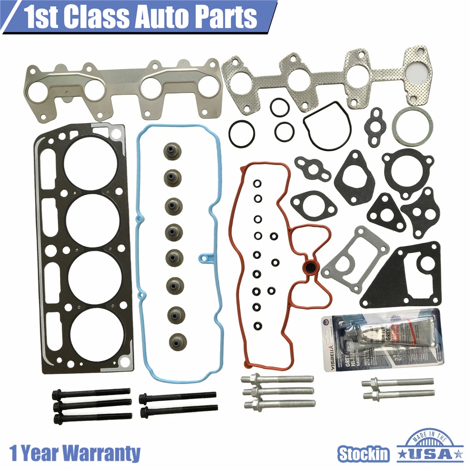 Engine Cylinder Head Gasket Set with 10 Bolts for Chevy S10 GMC Sonoma (1994–2004)