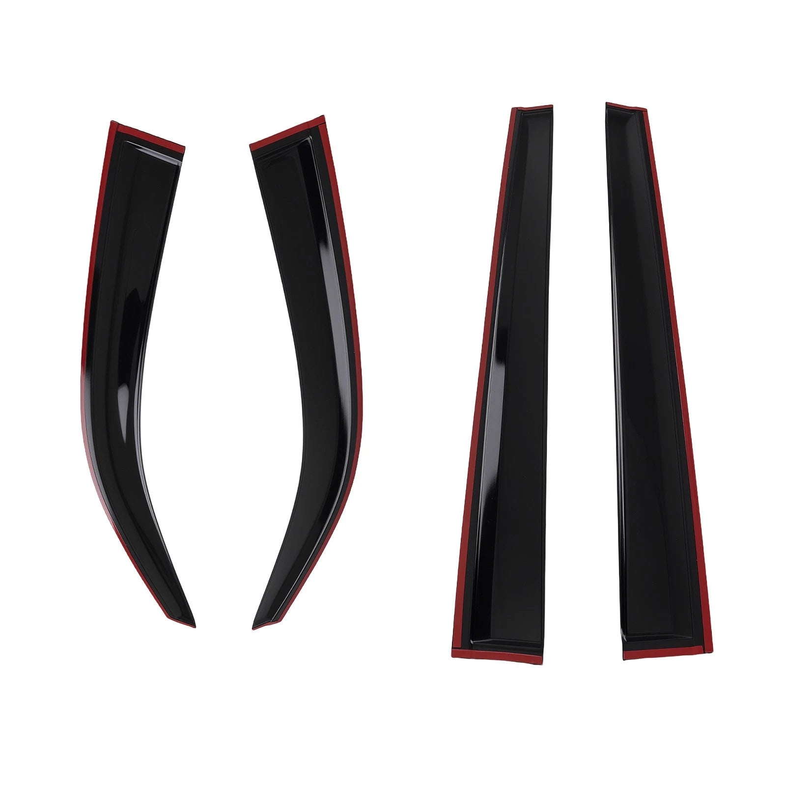 4PC Window Rain Guards for Toyota Highlander (2014–2019) Outside Mount Black