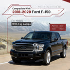Steel Front Bumper Face Bar for Ford F-150 (2018–2020) - Black, Fog Holes