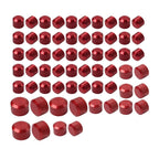 62X Engine Bolt Caps Cover Kit for Harley Road King Street Glide (2007–2016) Red