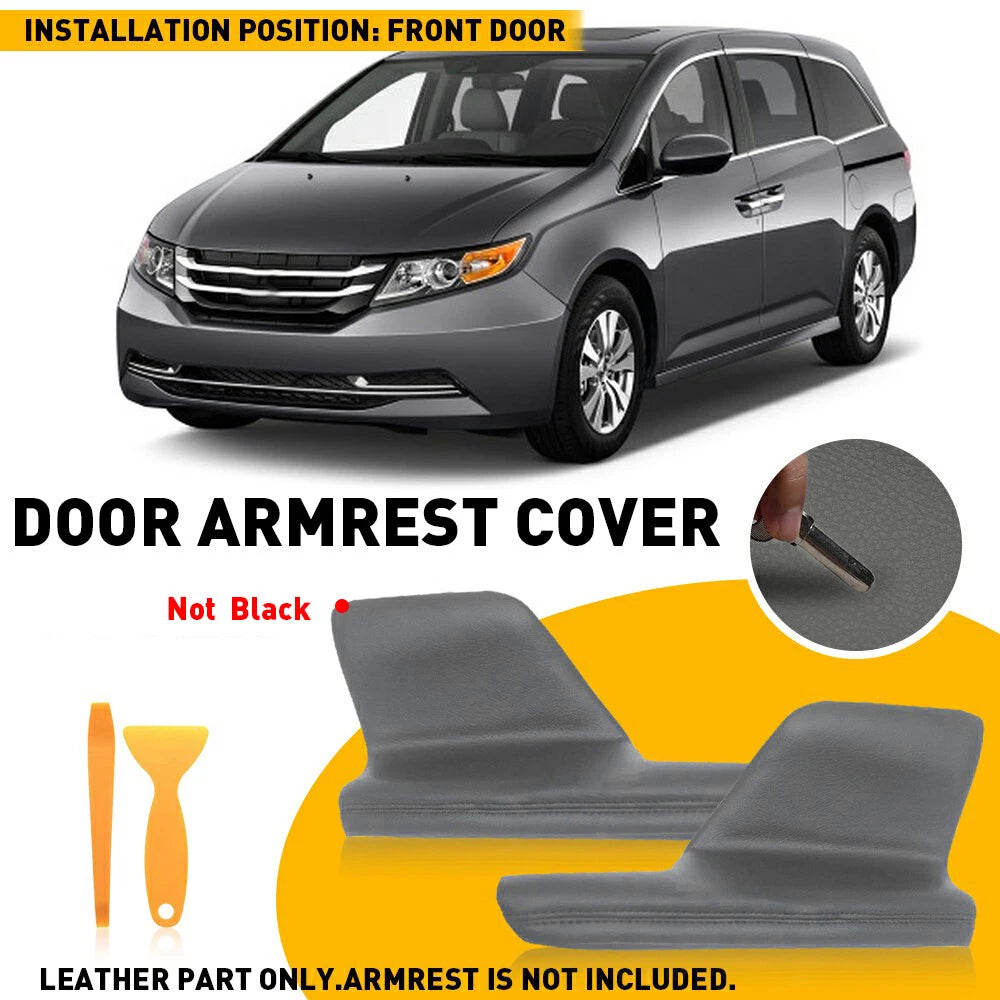 2X Leather Door Panels Armrest Cover for Honda Odyssey (2011–2017)