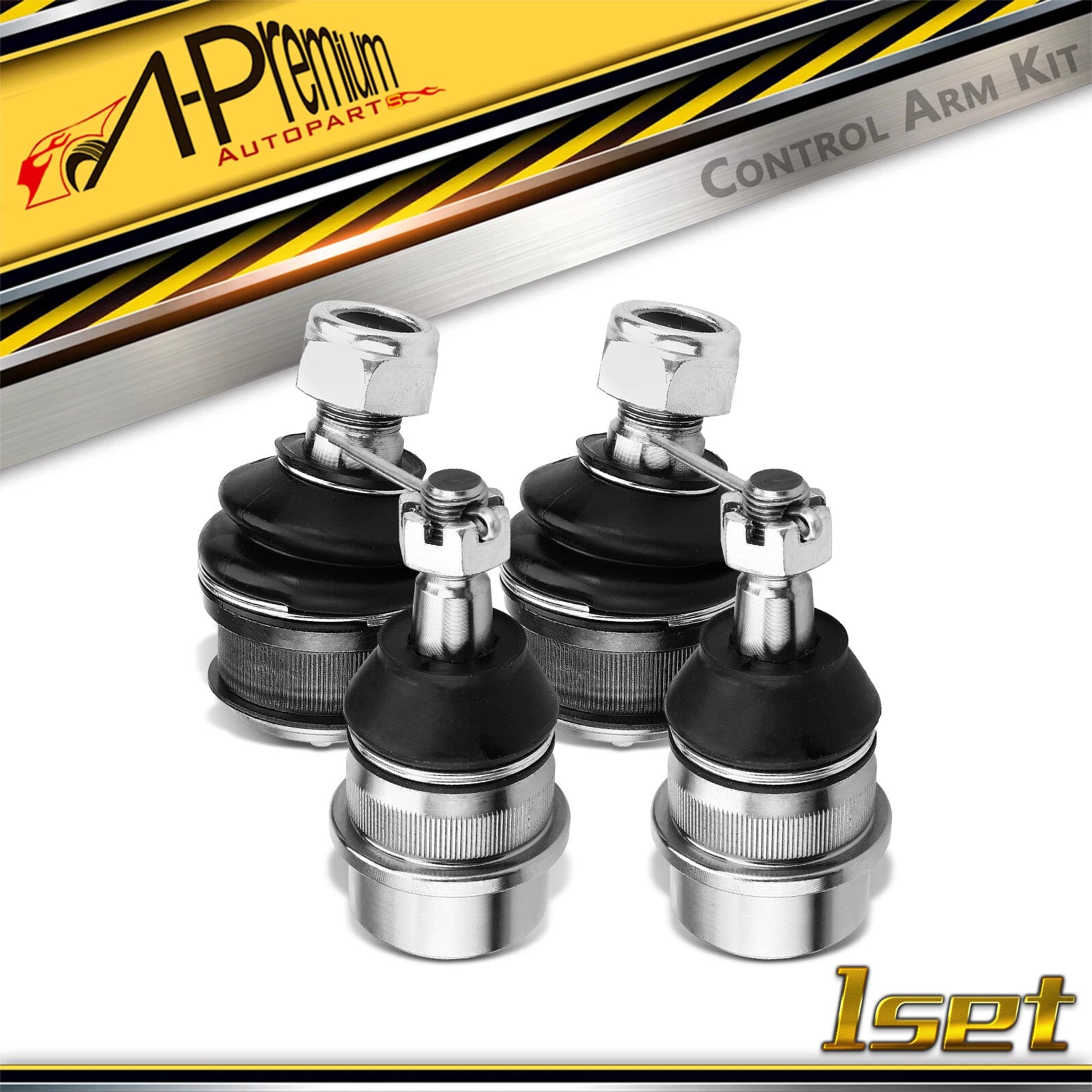 Set of 4 Front Lower & Upper Ball Joints for Dodge Ram 1500 2500 (1994–1999)