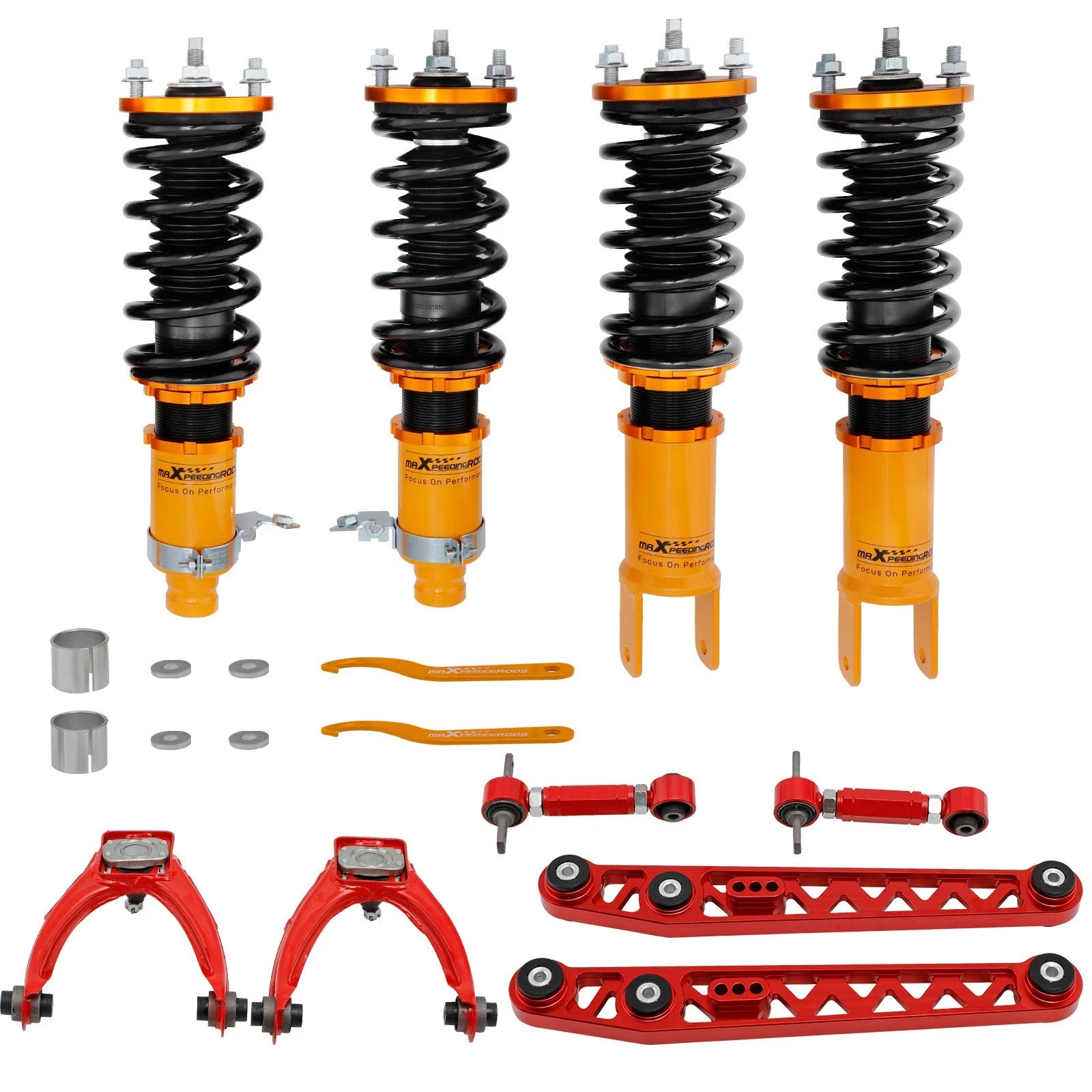 Set of 4 Coilovers & 6 Control Arms for Honda Civic (1996–2000)
