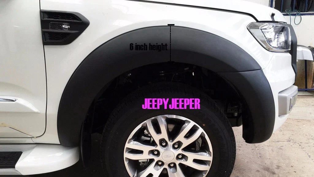6" Matte Black Fender Flares for Ford Everest SUV (2015-2018)