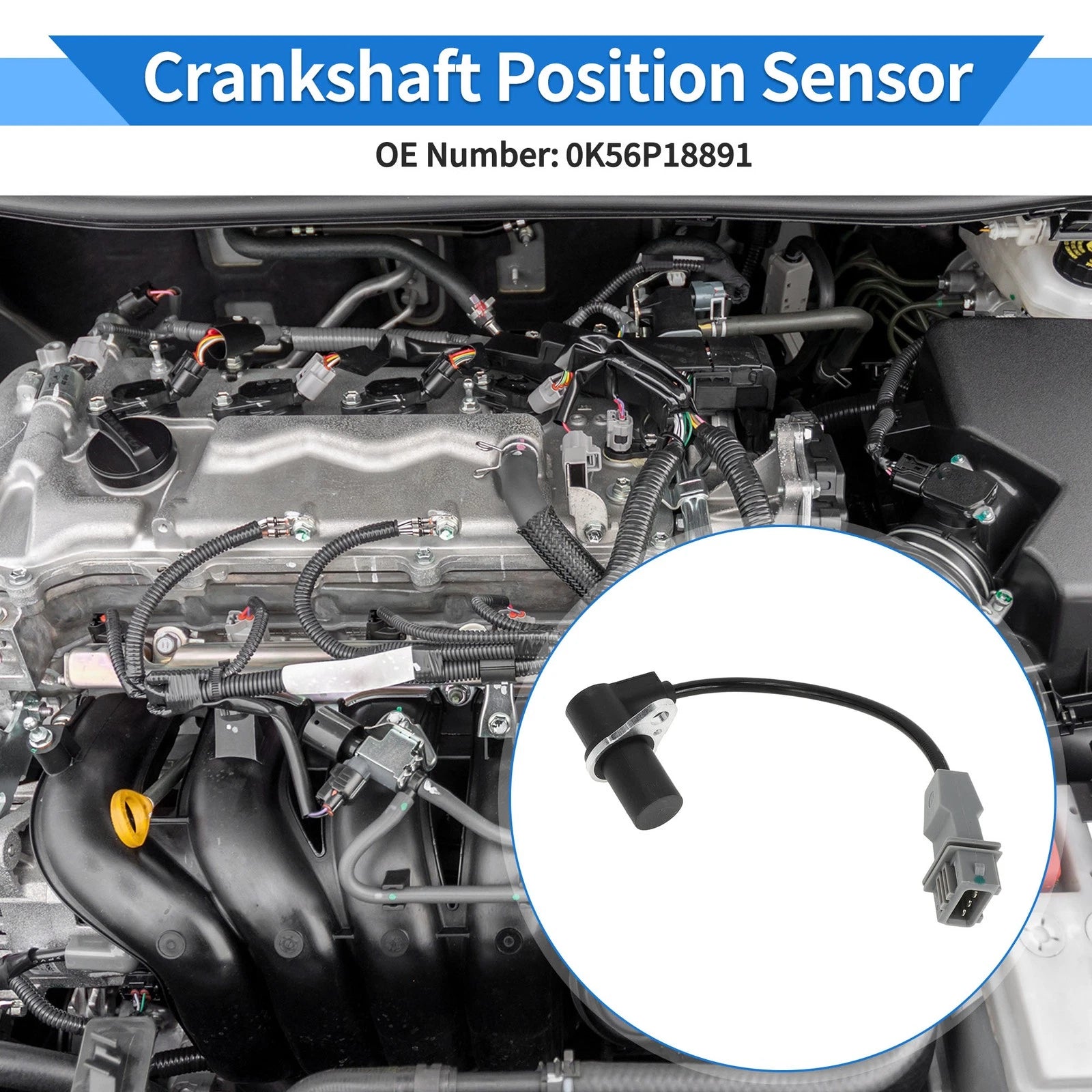 Crankshaft Position Sensor for KIA Sedona GQ 2001–2006 No. 0K56P18891 1 Pc