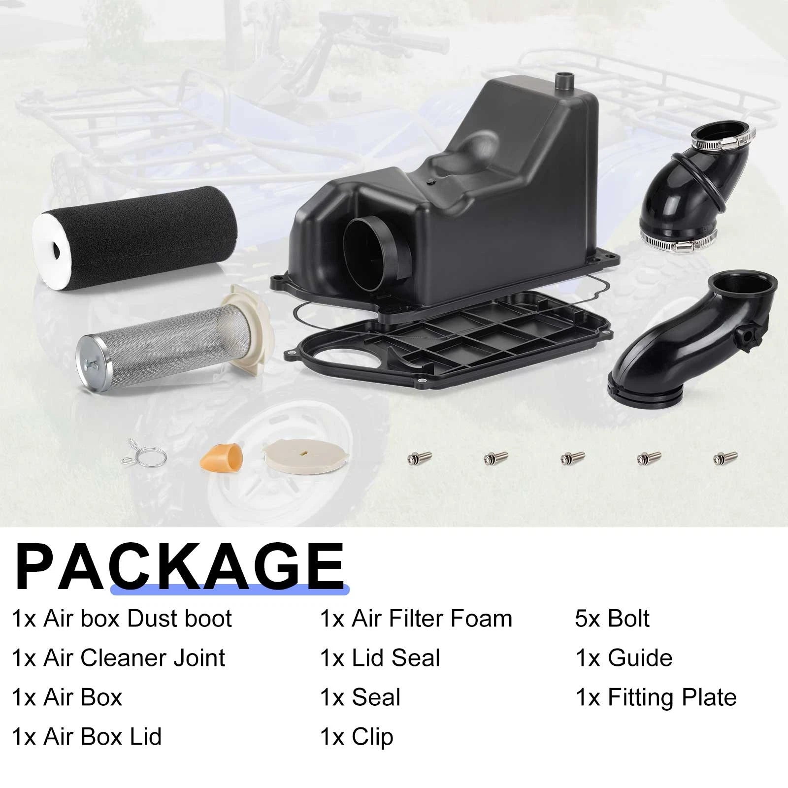 Air Filter Box Assembly Kit w/ Intake Duct for Yamaha Wolverine YFM350 (1995–2005)