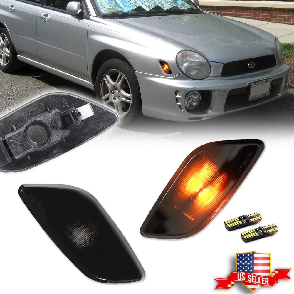 JDM Smoke Front Side Marker Light with LED for Subaru Impreza (2002–2003)