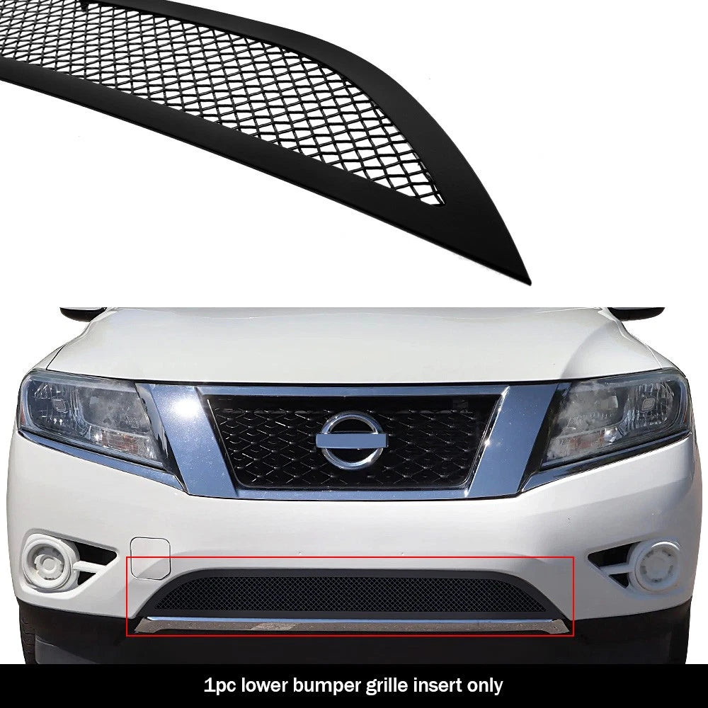 Lower Bumper Grille Insert for Nissan Pathfinder (2013-2016) Black Mesh
