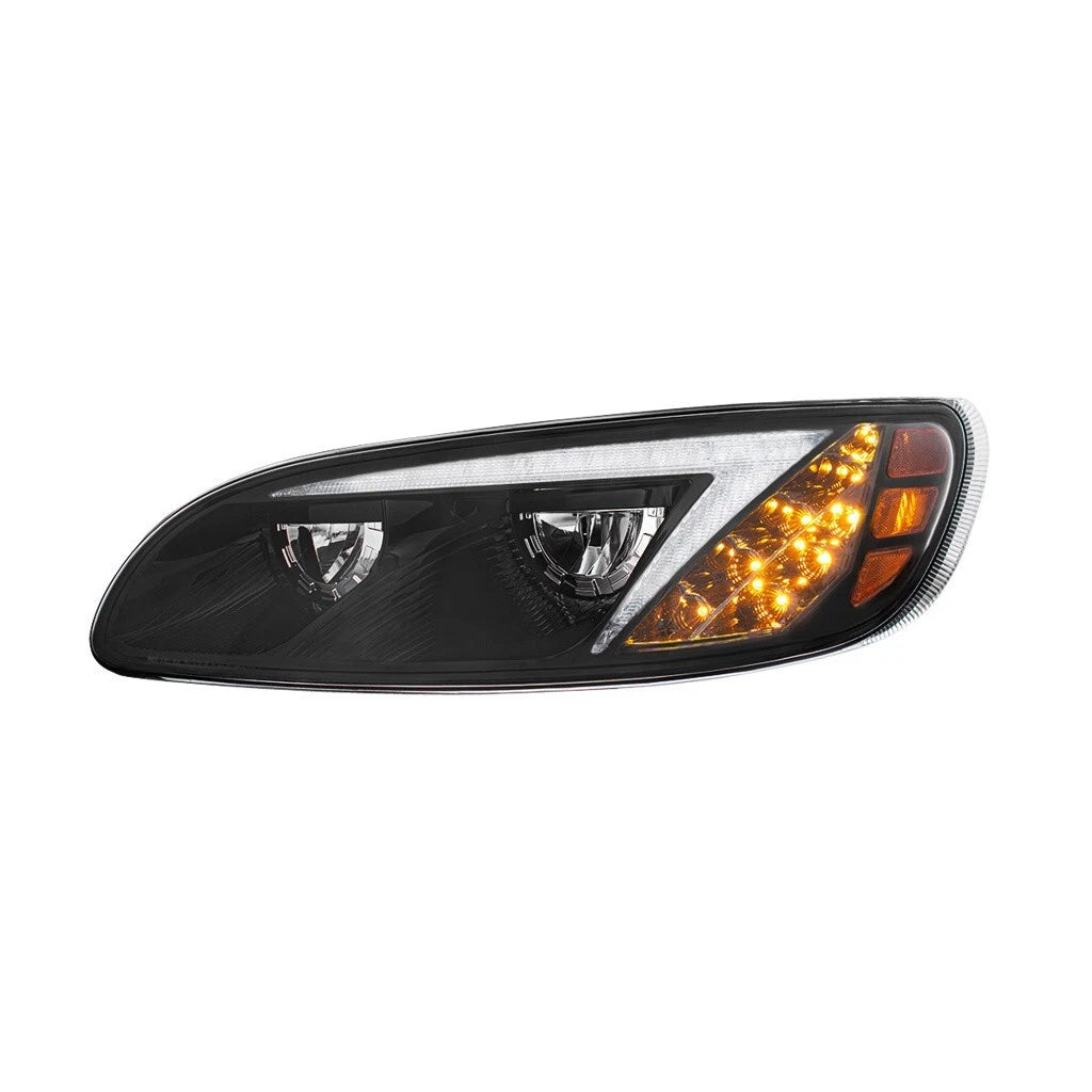 LED Headlights Front Pair w Color Changing Light Bar for Peterbilt 386 387 (2016–2018)