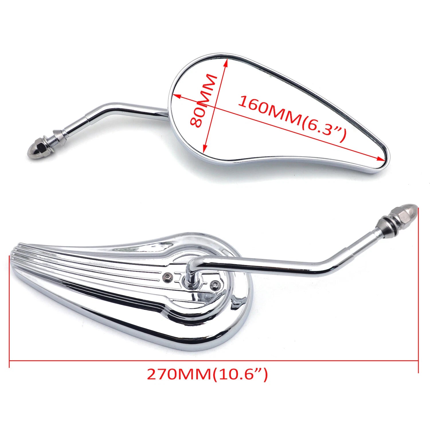 Chromed Custom Aluminum Mirrors for Harley Sportster FXE FXSB FXWG (1971–2023)