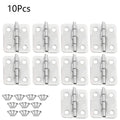 10pcs Mini Hinge for Jewelry Chest Dollhouse Wine Box (25x18mm) Silver