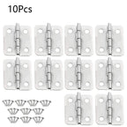 10pcs Mini Hinge for Jewelry Chest Dollhouse Wine Box (25x18mm) Silver