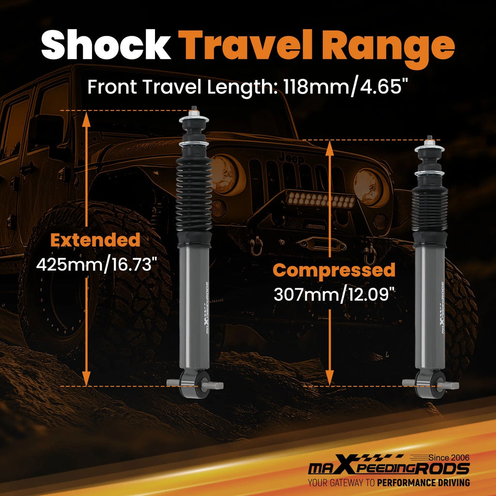 Pair Lowering Front Shocks 2"-5" Drop for Chevy GMC (1999–2006)