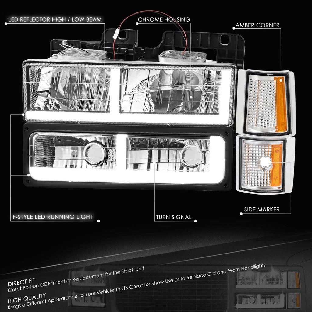 LED Headlight + Signal + Amber Corner Lamp for GMC C/K 1500-3500 (1994–2000)