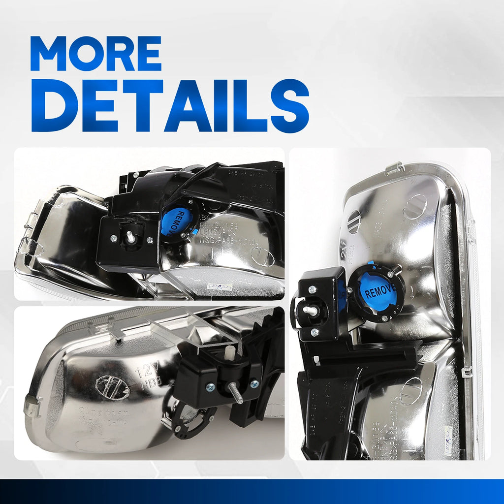 Set of 2 Headlight Bumper Lamps Chrome/Clear for Chevy Silverado Tahoe Suburban (2000–2006)