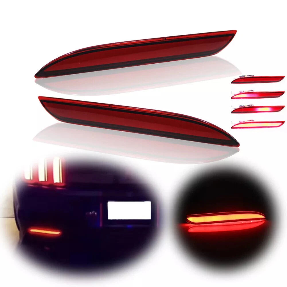 LED Rear Bumper Reflector Brake Tail Signal Light Kit for Ford Mustang (2015–2017)