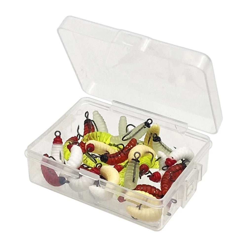 Glow Worms Bait Grub with Hooks for Bass and Trout Fishing