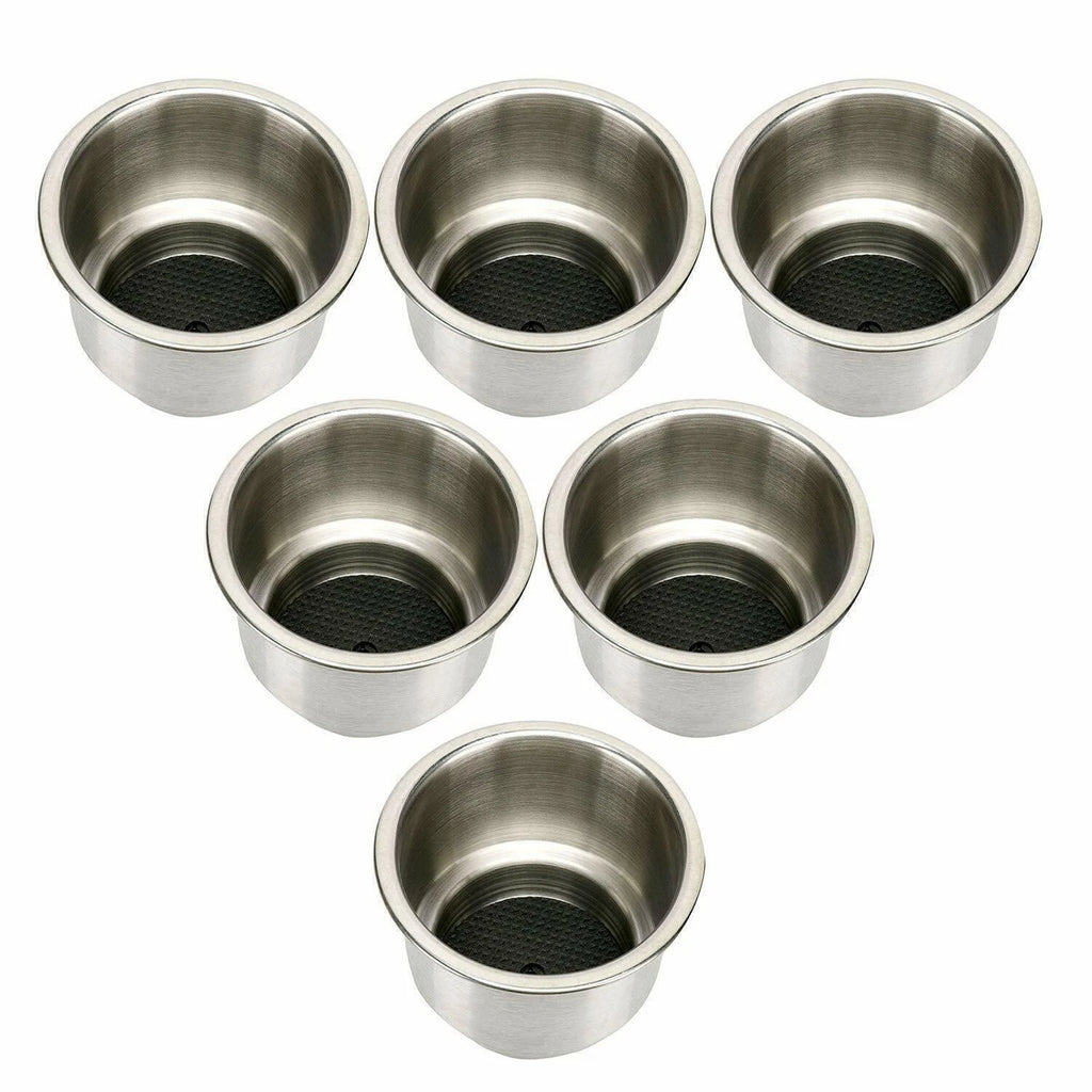 12 Pack Stainless Steel Cup Drink Holder with Drain for Marine Boat RV Camper