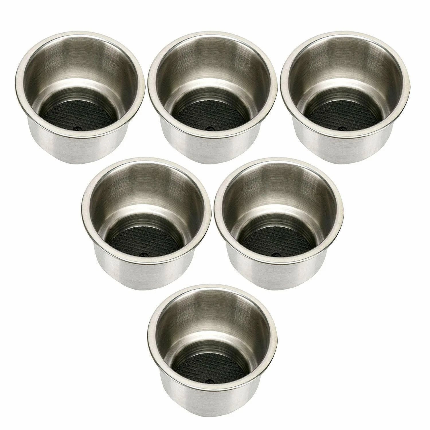 12 Pack Stainless Steel Cup Drink Holder with Drain for Marine Boat RV Camper