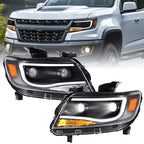LED Tube DRL Dual Projector Headlights for Chevy Colorado (2015–2022)