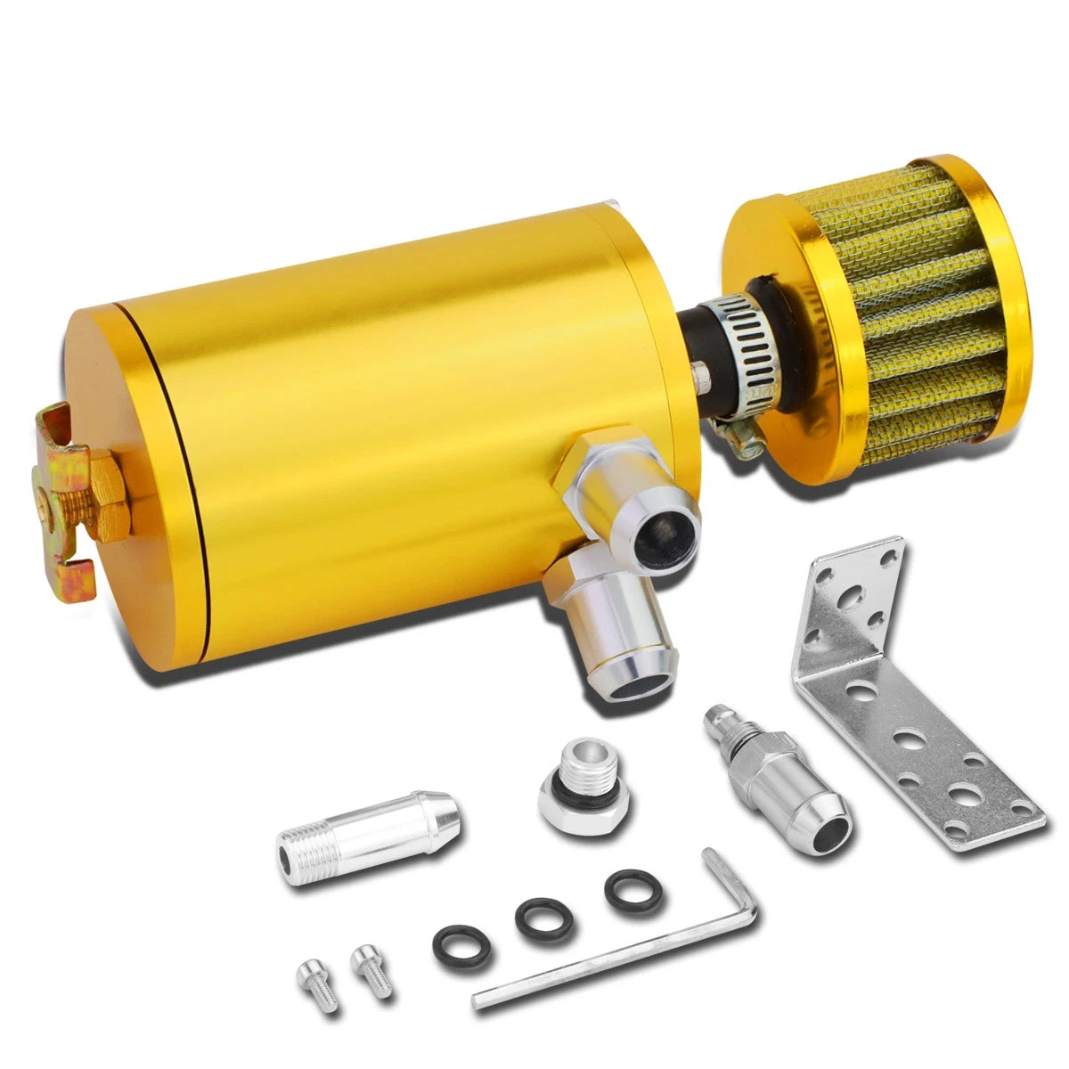 Aluminum Engine Oil Catch Tank 100ml + Filter for Universal Fit (1/2" & 5/8")