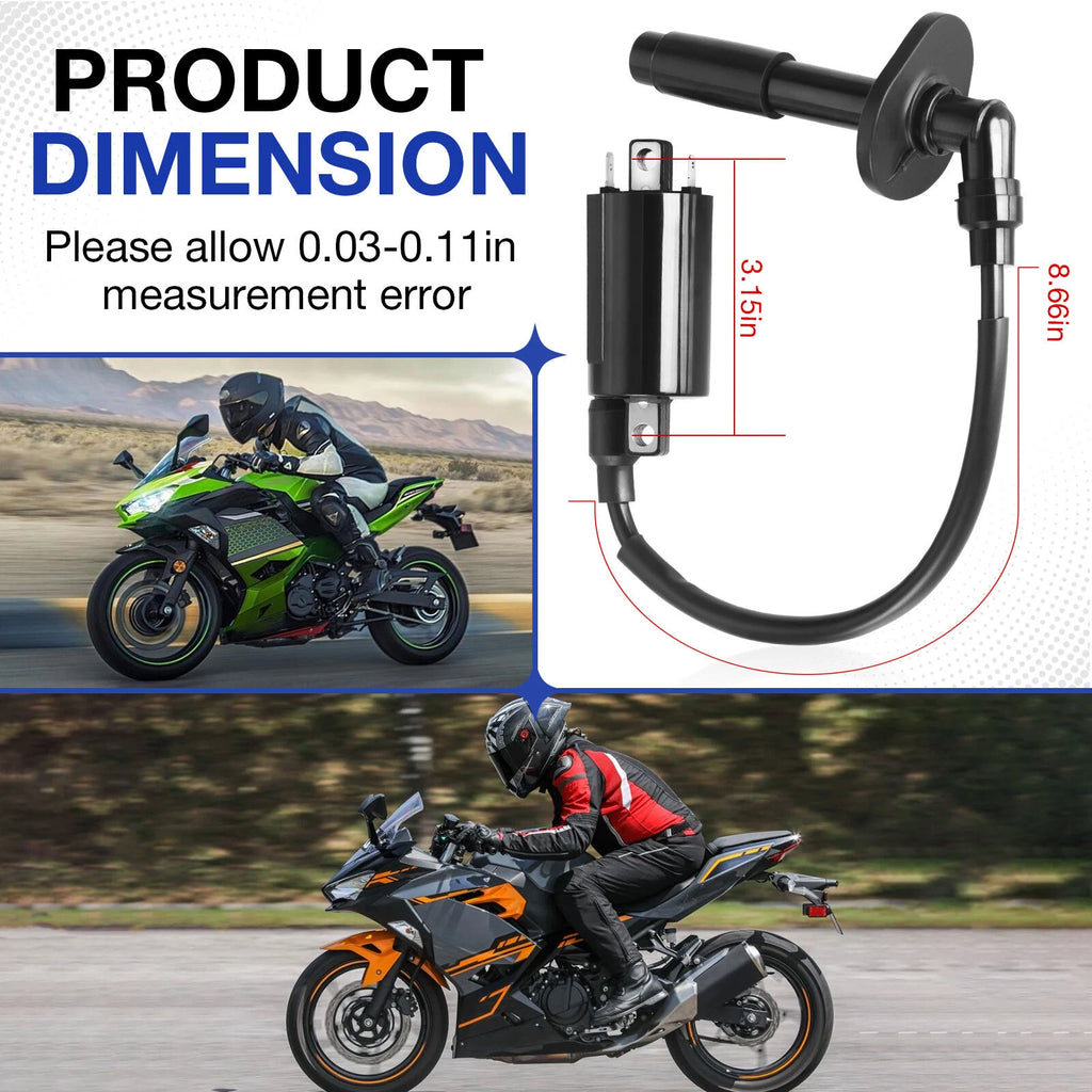 Ignition Coil & Spark Plug Cap for Kawasaki Ninja 250R EX250F (1988–2007) 21121-1163