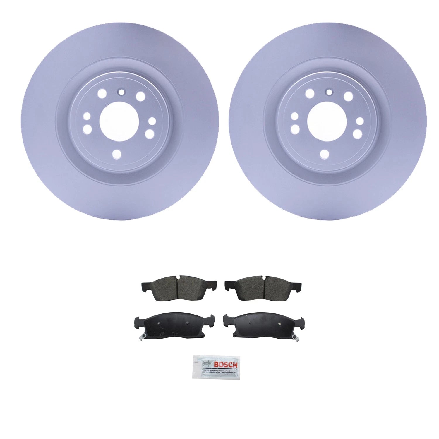 Set of 2 Hella Front Rotors & Bosch Blue Ceramic Brake Pads for Mercedes X166 (2013–2019)