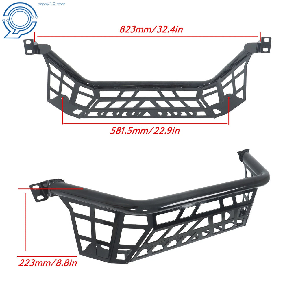 Black Steel Luggage Rack Bed Shell Rear Panel for Kawasaki Teryx KRX 1000 (2020–2023)