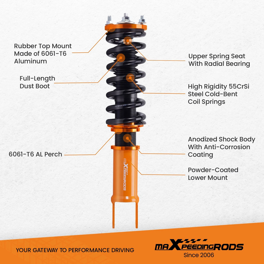 Adjustable Coilover Suspension Lowering Kit for Honda S2000 (2000-2009)