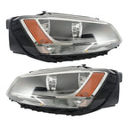 Set of 2 Headlights for Volkswagen Jetta (2011â2018) Halogen Black