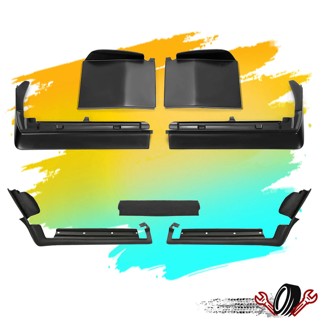 Set of 7 Bumper Fillers for Cadillac Seville (1980–1985) Black Fiberglass