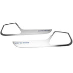 Brushed Door Guards w/Orange C-Fiber Vinyl "Corvette" Inlay for 2014-19 Corvette