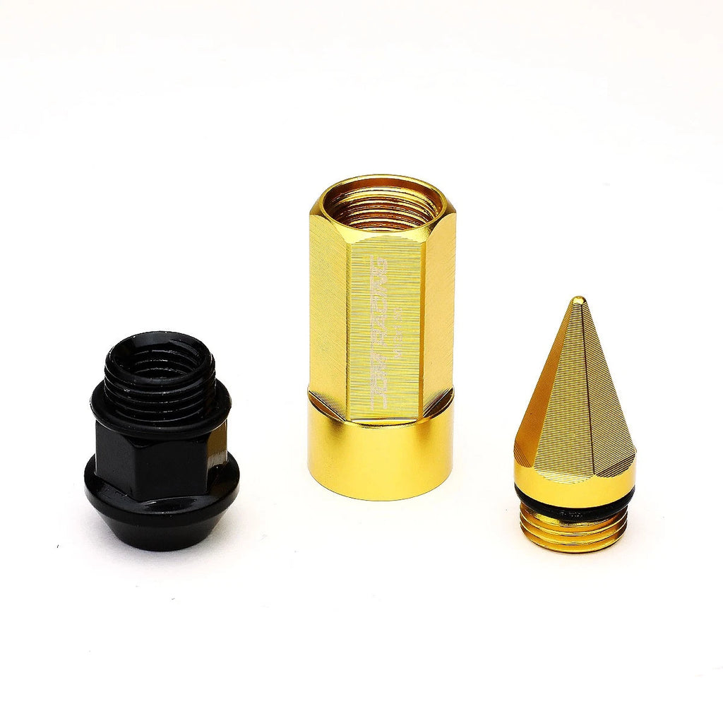 20 PCS M12X1.5 Gold Aluminum Rim Lug Nuts with Caps for JDM Vehicles