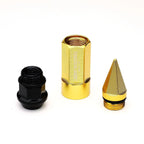 20 PCS M12X1.5 Gold Aluminum Rim Lug Nuts with Caps for JDM Vehicles