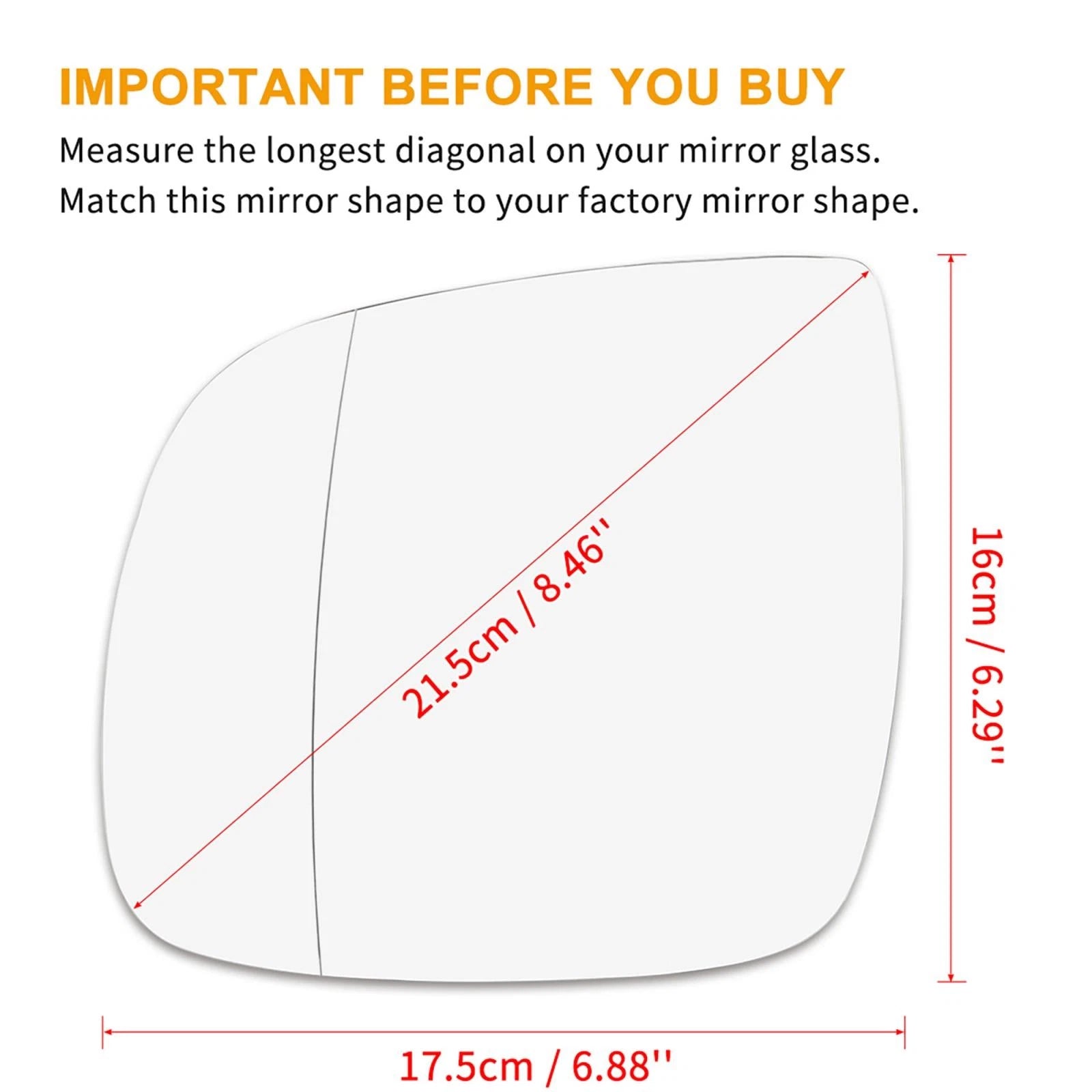 Heated Aspheric Left Side Door Mirror Glass for VW Touareg (2007–2010)
